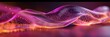 seamless moving wave motion graphic loop mkv file, in the style of light painting, light black and purple, orange, pink, vray tracing, selective focus background aspect ratio  3:1
