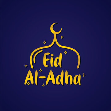 Vector Eid al-Adha handwritten design with fun concept
