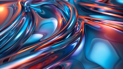 Poster - Glowing abstract motion flowing and swirling liquid texture background wallpaper design