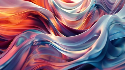 Poster - abstract background wallpaper with colorful pastel colored waving curve motion