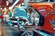 © ManusiaIkan - A classic car showroom filled with vintage automobiles, polished to perfection and surrounded by nostalgia, Generative AI