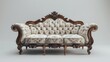 Vintage Sofa Classic: A 3D illustration showcasing a classic vintage sofa with elegant curves