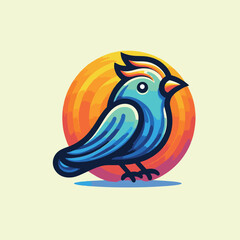 Wall Mural - Modern and simple parrot bird logo illustration