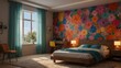  A vibrant, whimsical bedroom where every wall is a canvas for animated characters ai_generated