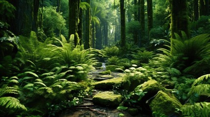  Tranquil Forest Creek in Lush Wilderness