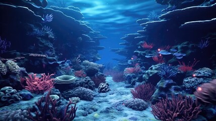 Wall Mural - Serene Depths of Coral Ecosystem