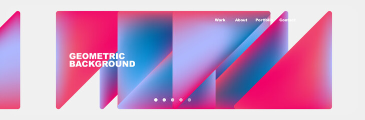 Aufkleber - A pattern of pink and blue triangles on a white background resembling a geometric design. The electric blue and magenta tints add a vibrant touch to the display, creating a stylish material property