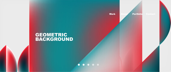 Poster - A geometric background featuring azure, magenta, and electric blue lines. The design combines tints and shades of white, creating a modern and vibrant display device aesthetic