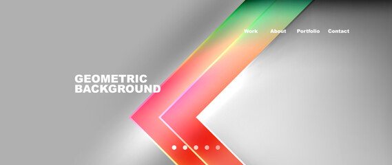 Aufkleber - a geometric background with colorful arrows on a gray background . High quality