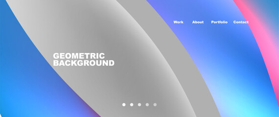 Poster - A geometric background featuring a gradient of electric blue, pink, and gray colors. Perfect for a modern font or gadget logo design. Inspired by automotive design and multimedia display devices