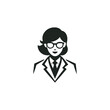 © katsumatakun - female scientist profile logo vector illustration template design