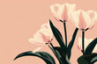 Illustration of light pink tulips, with a minimalistic design