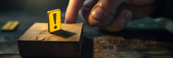 A dimly lit scene focusing on a hand placing the number 8 block on a wooden surface