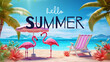 Colorful Summer background layout banners design. Horizontal poster, greeting card, header for website
