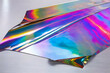 background Laser Silver Color Holographic Mirror reflective surface material with rainbow