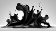 Abstract Art of Fluid Black Ink Silhouette Illustration