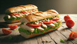 sandwich with chicken, tomato,lettuce and mayonnaise