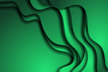 Wall Mural - Vivid green smooth waves minimal abstract elegant background. Vector corporate design