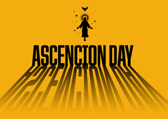 Sticker - Happy Ascension Day of Jesus Christ. Vector Illustration