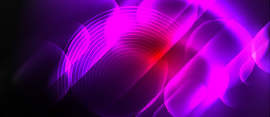 Aufkleber - A mesmerizing visual effect lighting of purple and red glowing wave on a black background, reminiscent of a vibrant mix of electric blue, magenta, and pink colors