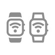 Smartwatch with wi fi sign vector. Smart watch and wifi icon.