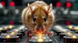Fototapeta  - A laboratory rat navigating a maze, representing behavioral experiments in psychology