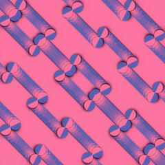 Aufkleber - Vibrant dynamic digital background with geometric shapes. 3d rendering illustration