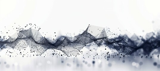 Leinwandbilder - Network mesh wave particles. Generative AI technology.	
