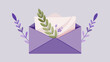 The faint scent of lavender wafts from the pages of the letter a reminder of a cherished friend who always includes a sprig in her correspondence.. Vector illustration