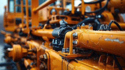 Poster - Hydraulic system of construction machinery. Generative AI.