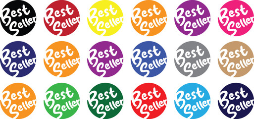 Wall Mural - Flat vector illustration of a best seller sign label. Bestseller badge logo design isolated Stamp, Seal Banner Vector Template Illustration Design.eps10