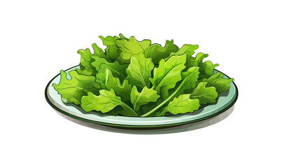 Wall Mural - ich plate of salad from green leaves mix and isolated vector style illustration