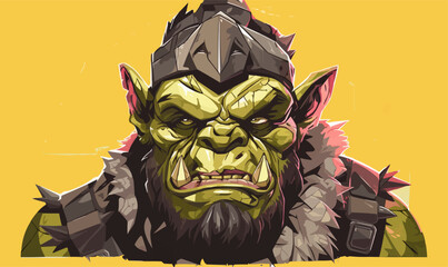 Sticker - Orc isolated vector style on isolated background illustration -