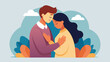 © Justlight - As they shared a moment of silence the couple realized the true strength of their love and commitment bringing a sense of peace to their previously. Vector illustration