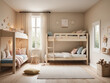 © Saktanong - Serene Haven, Beige Toned Bunk Beds for Children's Bedrooms