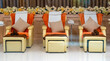 Comfortable soft massage chairs for clients with a ottoman for foot massage and other procedures with cosmetic care.