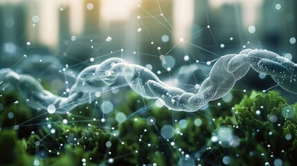Leinwandbilder - The potential of blockchain in the sustainability and environmental sectors. Generative AI.