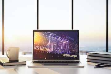 Aufkleber - Creative IOT concept on modern laptop screen. 3D Rendering