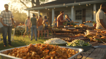 Wall Mural - bbq garden party