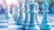 Business and technology and business strategic planning concept related theme photo stock background with chess pieces. Generative AI.
