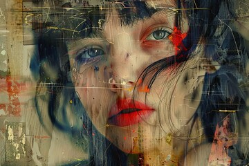 Canvas Print - Grunge portrait of a woman