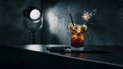 a minimalistic Cuba Libre cocktail.