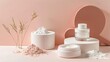 Sleek, modern design of skincare products featuring arrowroot and tapioca starch