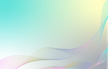 Leinwandbilder - Abstract wave element for design. Digital frequency track equalizer. Stylized pastel line art background. Curved wavy line. Vector illustration
