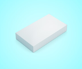 Empty White Rectangular Box Mockup For Pharmacy Packaging Concept On Blue Background 3d Illustration