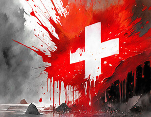 Poster - Vibrant flag of Switzerland