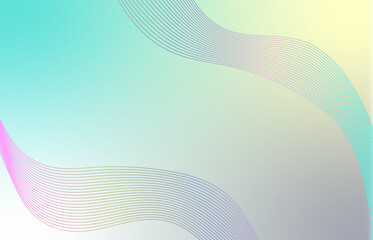 Leinwandbilder - Abstract wave element for design. Digital frequency track equalizer. Stylized pastel line art background. Curved wavy line. Vector illustration