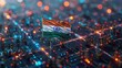 © Maria - Futuristic Technology Concept: Abstract Digital Background with Blue Computer Networks, Coding, and Cybersecurity, Illustrating Advanced Sci-Fi Systems india independence day.