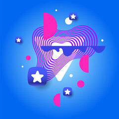 Poster - Modern geometric composition of various shapes. Illustration for design. Abstract background in the trend chart. A stylish template for further creativity.
