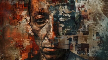 Canvas Print - Grunge portrait of a man